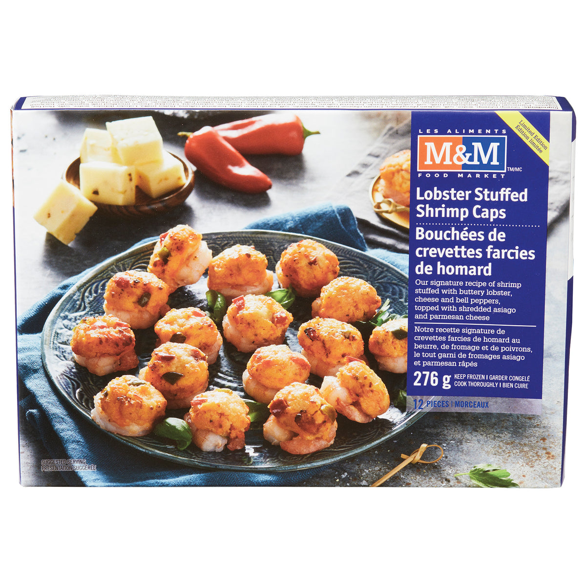 Lobster Stuffed Shrimp Caps