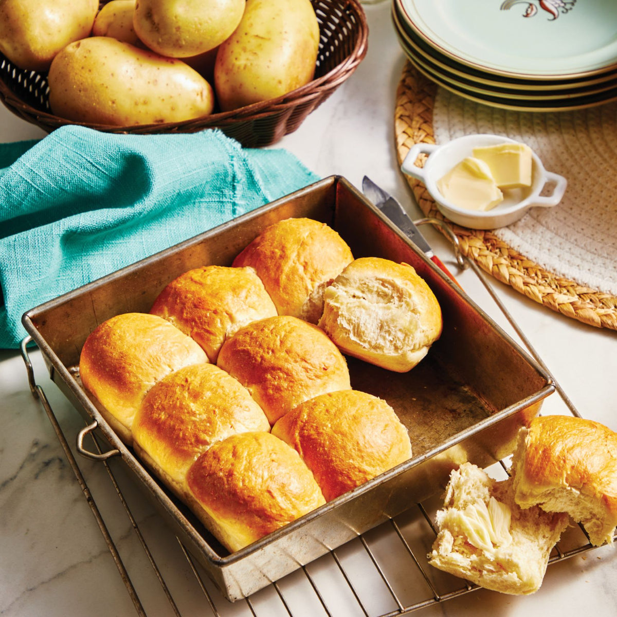 Pull-apart Potato Buns
