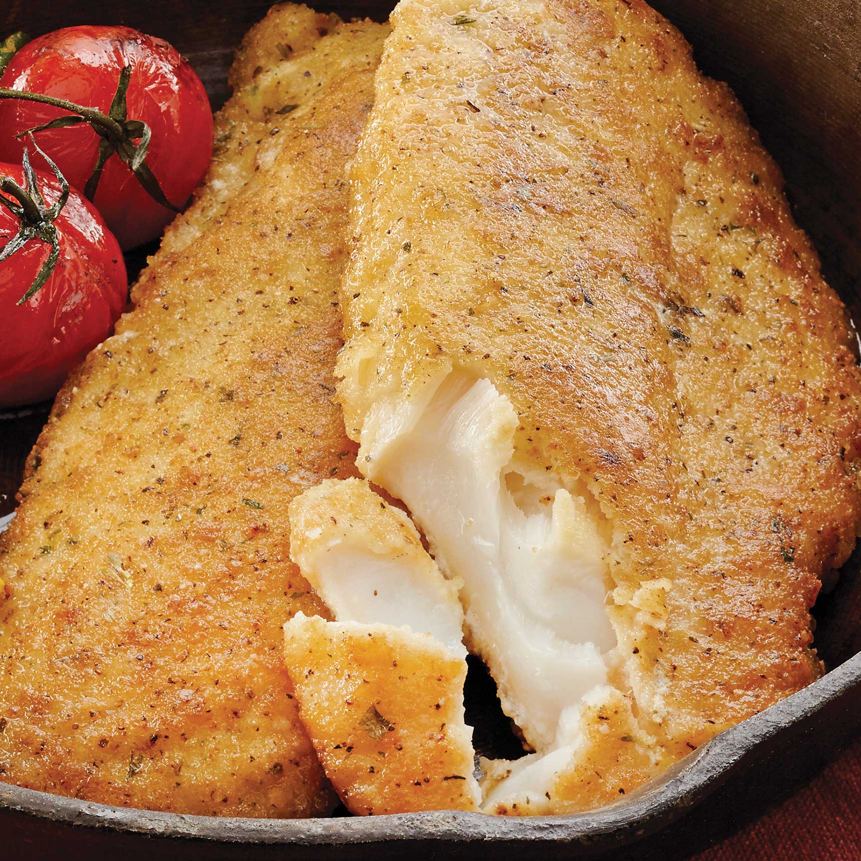 Lightly Crusted Garlic and Herb Haddock