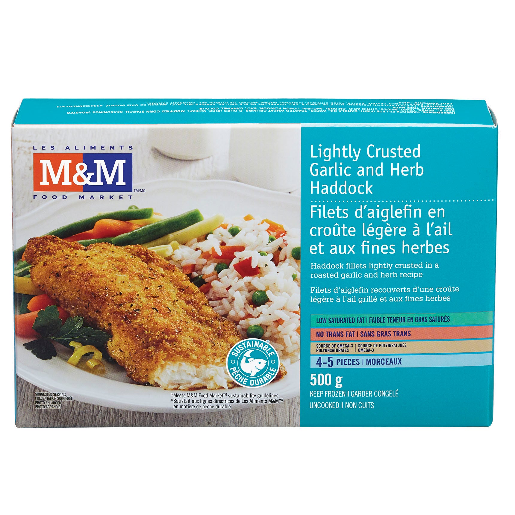 Lightly Crusted Garlic and Herb Haddock
