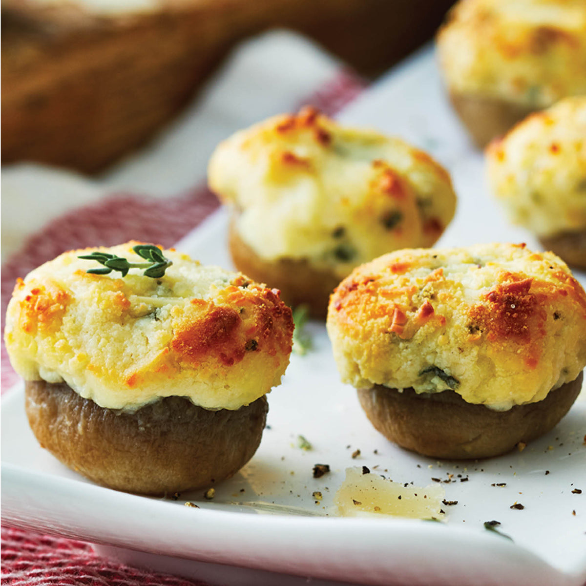Cheese-Stuffed Mushroom Caps