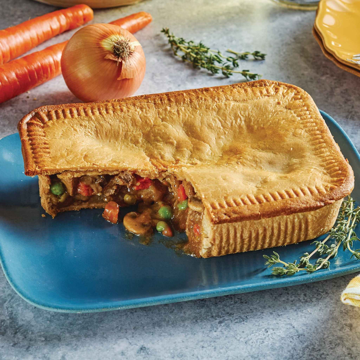 Deep Dish Beef & Vegetable Pie