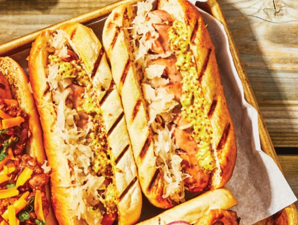 BBQ Sausages topped with Sauerkraut