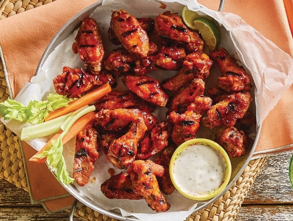 BBQ chicken wings made from frozen