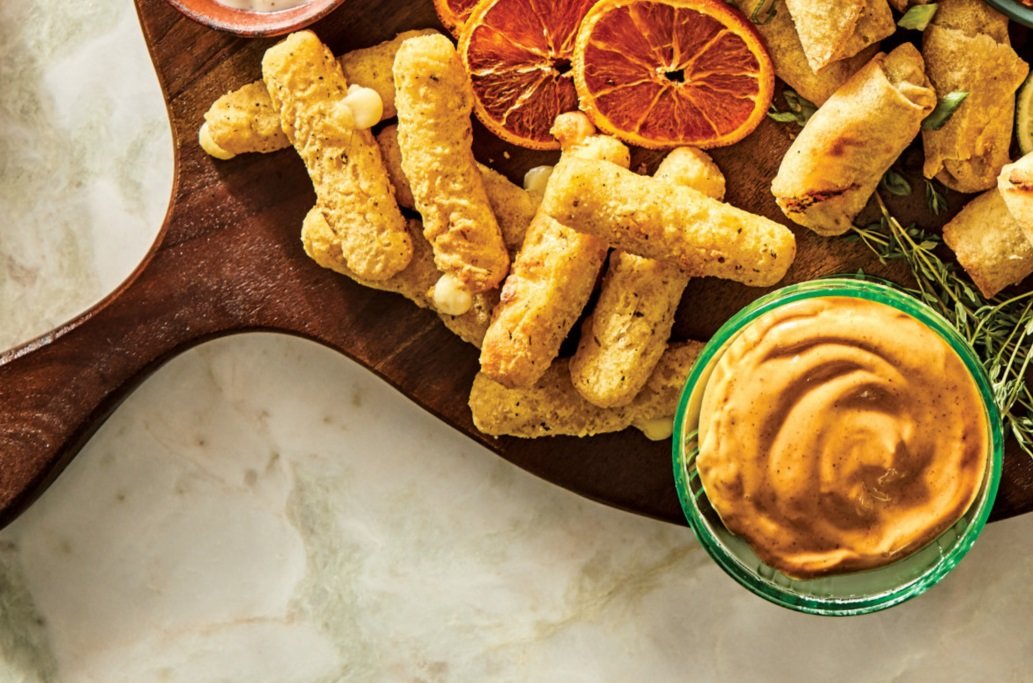Mozzarella Sticks with Chipotle Mayo Spread