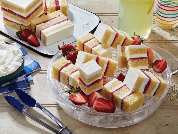 Sliced Strawberry Cake in Ice Tray
