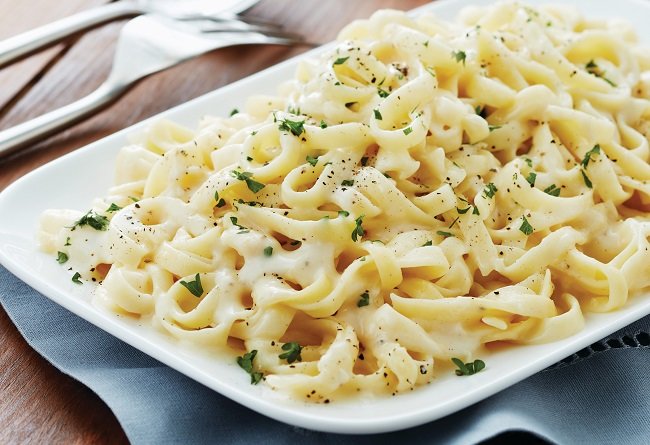 Cooked from frozen Fettuccini Alfredo