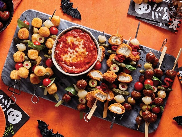 Halloween styled savoury skewers