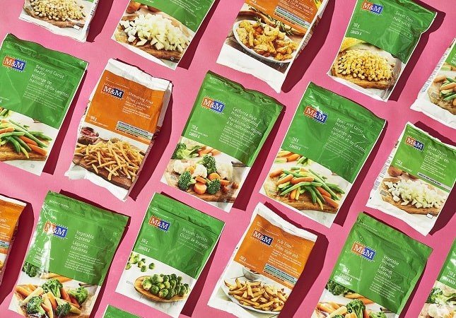 Packages of our frozen vegetables