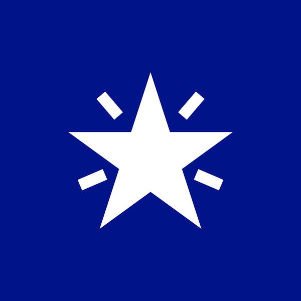 White star on a blue background