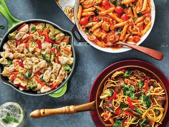 Three 20 minute frozen meal kits