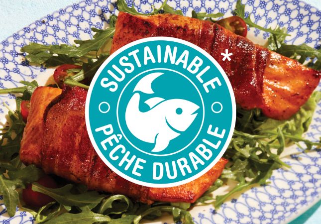 Sustainable seafood specially marked badge
